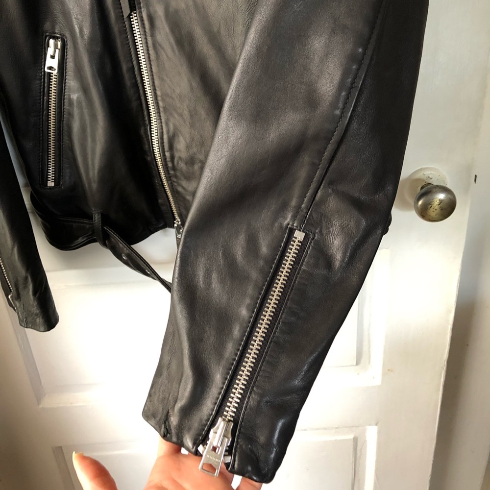 Allsaints mens Rigg leather biker jacket - Picture 5 of 15